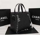 2014 Chanel Caviar Leather shouledr Tote Bag A6802 in Black A6802