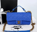 2014 Chanel Classic Cannage Pattern Nubuck Leather Top Flap Bag A67622 Blue A67622