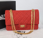 2014 Chanel Classic Flap Bag 1113 Original Cannage Pattern Nubuck Leather in Red with Gold 1113