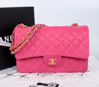 2014 Chanel Classic Flap Bag 1113 Original Cannage Pattern Nubuck Leather in Rose with Gold 1113
