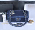 2014 Chanel Classic Flap Bag Original Villus A92465 Dark Blue A92465