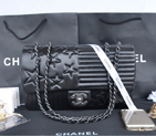 2014 Chanel Classic Flap Bag Sheepskin Leather A90352 Black A90352