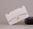 2014 Chanel Classic Flap Bag White Original Leather 1113 Gold 1113