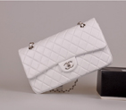 2014 Chanel Classic Flap Bag White Original Leather 1113 Silver 1113
