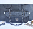 2014 Chanel Classic Flap Bags Calfskin Leather A90395 Black A90395