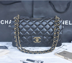 2014 Chanel Classic Flap Bags Sheepskin Leather A90353 Black A90353