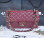 2014 Chanel Classic Flap Bags Sheepskin Leather A90353 Burgundy A90353