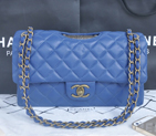 2014 Chanel Classic Flap Bags Sheepskin Leather A90353 Royalblue A90353