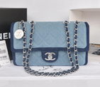 2014 Chanel Classic Flap Shoulder Bag Original Denim A92216 Gray&Blue A92216