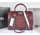 2014 Chanel Classic Original Leather shoulder and Two Handle Bag A66385 Claret A66385