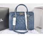 2014 Chanel Classic Original Leather shoulder and Two Handle Bag A66385 Royalblue A66385