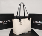 2014 Chanel Classic Shopping Bag Caviar leather A6868 in White A6868