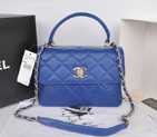 2014 Chanel Classic Top Handle Bag Original Sheepskin Leather A92236 Royal A92236