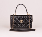 2014 Chanel Classic Top Handle Bag Sheepskin Leather A92236 Black A92236