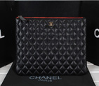 2014 Chanel Clutch Bag Original Sheepskin Leather A67088 Black with Gold A67088