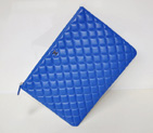2014 Chanel Clutch Bag Sheepskin Leather A67780 Blue with Silver hardware A67780