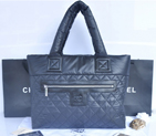 2014 Chanel Coco Cocoon Tote Bag Eiderdown A92259 Black A92259