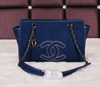 2014 Chanel Denim Shoulder Bag A68080 Blue A68080