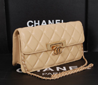 2014 Chanel Flap Shoulder Bag A2020 in Original Sheepskin Leather Apricot A2020