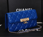 2014 Chanel Flap Shoulder Bag A2020 in Original Sheepskin Leather Royalblue A2020