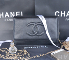 2014 Chanel Flap Shoulder Bag Black Calfskin Leather A33817 Gold A33817