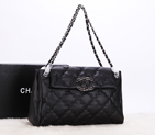 2014 Chanel Flap Shoulder Bag Calfskin Leather A92248 in Black A92248