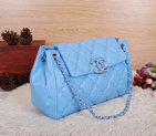2014 Chanel Flap Shoulder Bag Calfskin Leather A92248 in Lake blue A92248