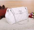 2014 Chanel Flap Shoulder Bag Calfskin Leather A92248 in White A92248