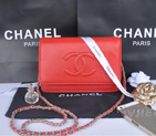 2014 Chanel Flap Shoulder Bag Red Calfskin Leather A33817 Silver A33817