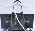 2014 Chanel Hobo Shoulder Bag in Sheepskin Leather A58016 Black A58016