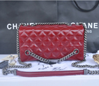 2014 Chanel Iridescent Leather Shoulder Bag A92522 Red A92522