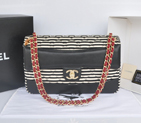 2014 Chanel Jersey and Original Lambskin Flap Bag A92053 Black A92053