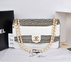 2014 Chanel Jersey and Original Lambskin Flap Bag A92053 White A92053