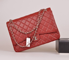 2014 Chanel Jumbo Quilted Classic Original Caviar Leather Flap Bag A58601 Claret Silver A58601