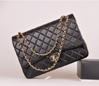 2014 Chanel Jumbo Quilted Classic Original Sheepskin leather Flap Bag A58601 black Gold A58601