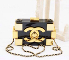 2014 Chanel Lego Clutch A37013 Black&Gold A37013