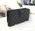 2014 Chanel Matelasse Bi-Fold Wallet Sheepskin Leather C0016 in Black C0016