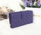 2014 Chanel Matelasse Bi-Fold Wallet Sheepskin Leather C0016 in Purple C0016