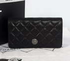 2014 Chanel Matelasse Bi-Fold wallets Original Leather C001 Black C001