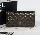2014 Chanel Matelasse Bi-Fold wallets Original Leather C001 Gray C001