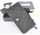 2014 Chanel Matelasse Zip Around Wallet Original Elephant pattern Leather C9559 Black C9559