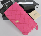 2014 Chanel Matelasse Zip Around Wallet Original Elephant pattern Leather C9559 Rose C9559