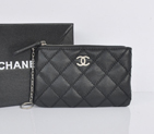 2014 Chanel Matelasse Zip Around Wallet Original Leather A35009 Black A35009