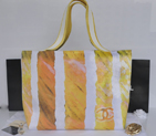 2014 Chanel Shoulder Bag Cotton Satin A66946 Yellow A66946