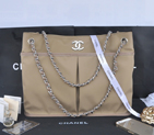 2014 Chanel Shoulder Bag PVC A66395 Apricot A66395