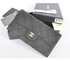 2014 Chanel Tri-Fold Wallet in Original Elephant pattern Leather C9557 Black C9557