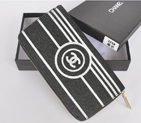 2014 Chanel Zip Around Canvas Wallet C226 Black C226