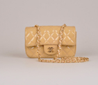 2014 Chanel mini Classic Flap Bag Apricot Patent Leather 1117 Gold 1117