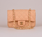 2014 Chanel mini Classic Flap Bag Caviar Leather 1117 Apricot in Gold 1117