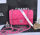 2014 Chanel mini Classic Flap Bag Denim Fabric CF69900 Rose A69900